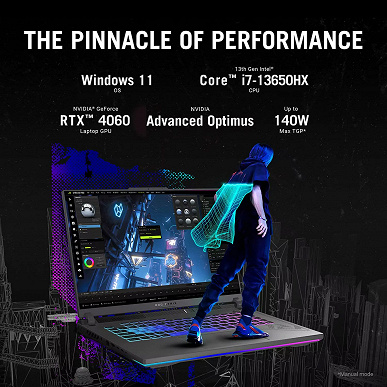 Игровой ноутбук с ROG Strix G16 со 165-герцевым экраном, Core i7-13650HX и GeForce RTX 4060 Laptop оказался дешевле моделей с GeForce RTX 3070 Laptop